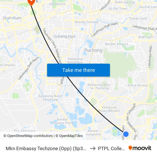 Mkn Embassy Techzone (Opp) (Sp399) to PTPL College map