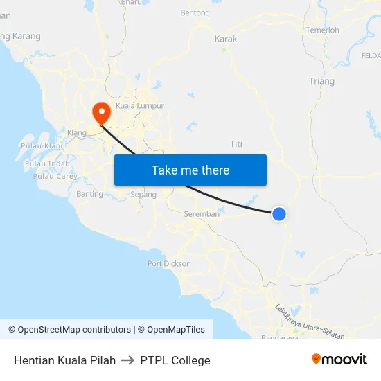 Hentian Kuala Pilah to PTPL College map