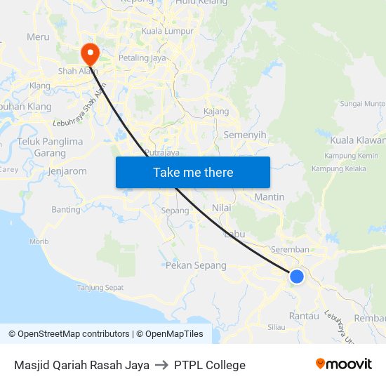 Masjid Qariah Rasah Jaya to PTPL College map