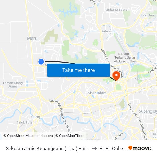 Sekolah Jenis Kebangsaan (Cina) Pin Hwa to PTPL College map