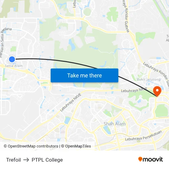 Trefoil to PTPL College map