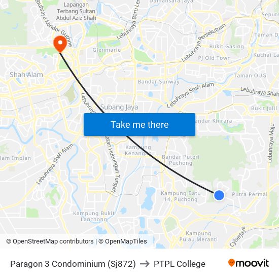 Paragon 3 Condominium (Sj872) to PTPL College map