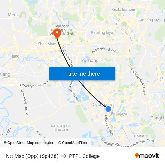 Ntt Msc (Opp) (Sp428) to PTPL College map