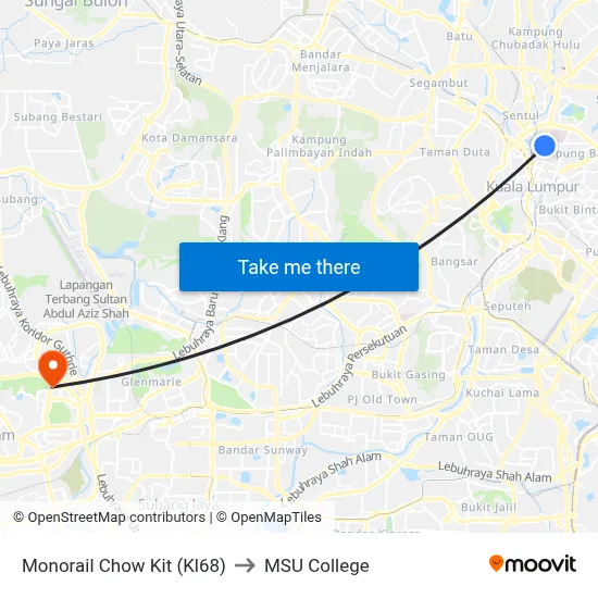 Monorail Chow Kit (Kl68) to MSU College map