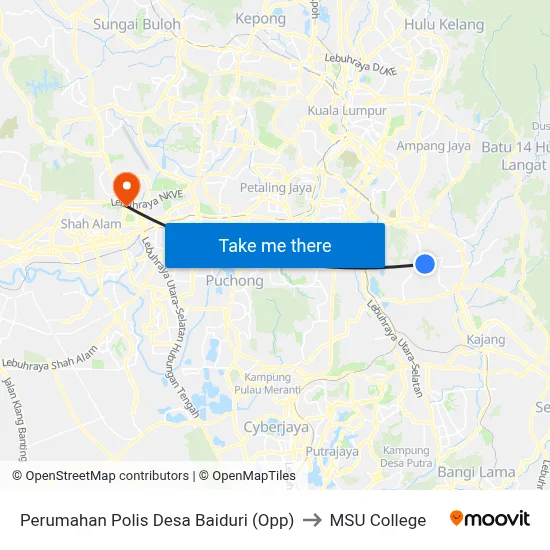 Perumahan Polis Desa Baiduri (Opp) to MSU College map