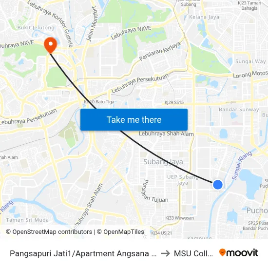 Pangsapuri Jati1/Apartment Angsana (Utara) to MSU College map