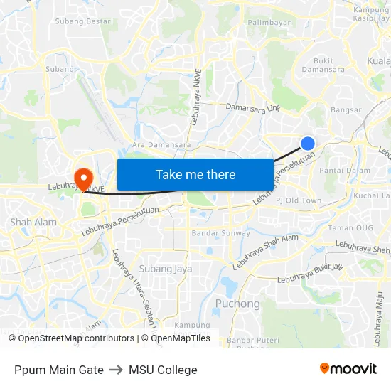Ppum Main Gate to MSU College map
