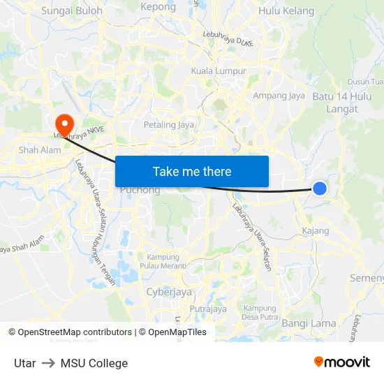 Utar to MSU College map