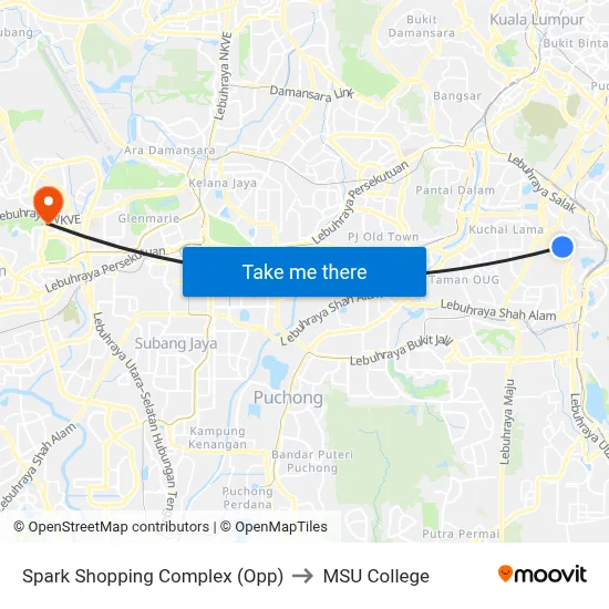 Spark Shopping Complex (Opp) to MSU College map