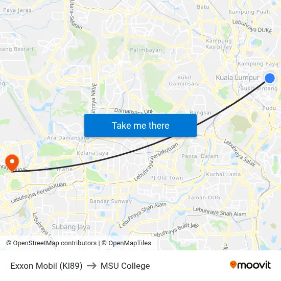 Exxon Mobil (Kl89) to MSU College map