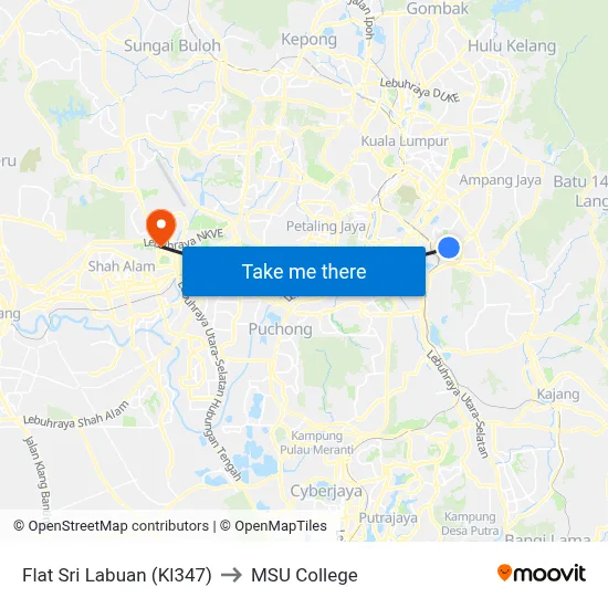 Flat Sri Labuan (Kl347) to MSU College map