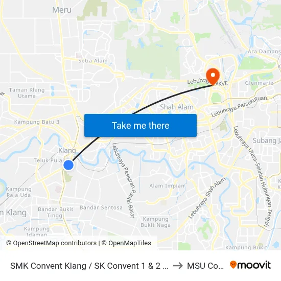 SMK Convent Klang / SK Convent 1 & 2 Klang (Bd53) to MSU College map