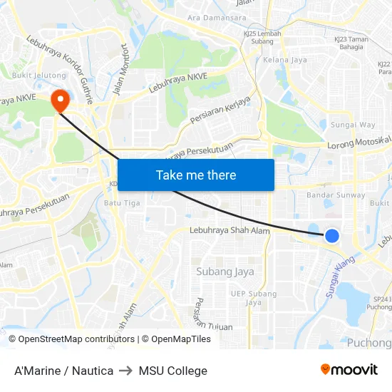 A'Marine / Nautica to MSU College map