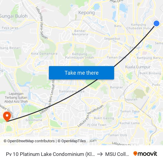 Pv 10 Platinum Lake Condominium (Kl1519) to MSU College map