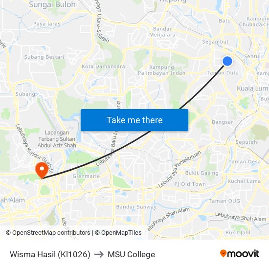 Wisma Hasil (Kl1026) to MSU College map