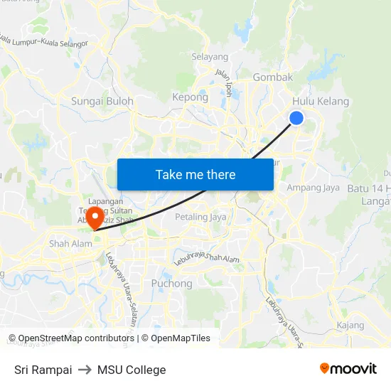 Sri Rampai to MSU College map