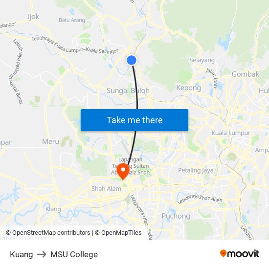 Kuang to MSU College map