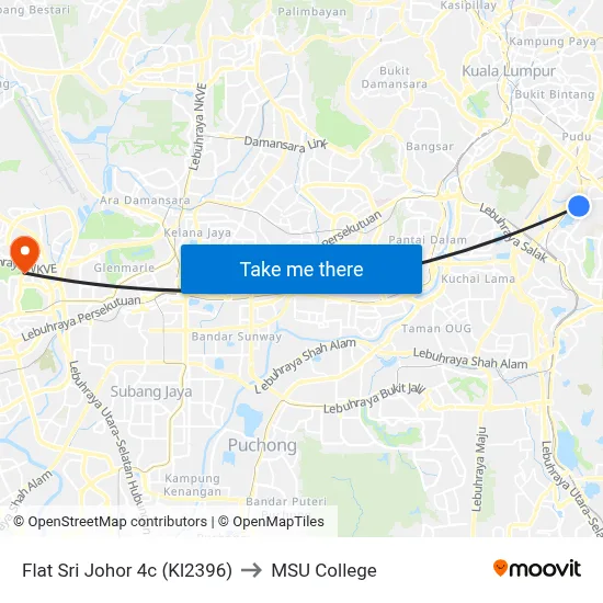 Flat Sri Johor 4c (Kl2396) to MSU College map