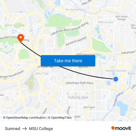 Sunmed to MSU College map