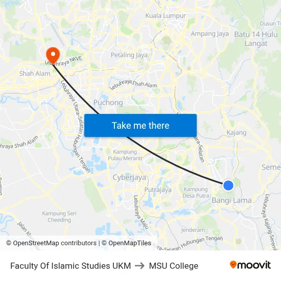 Faculty Of Islamic Studies UKM to MSU College map