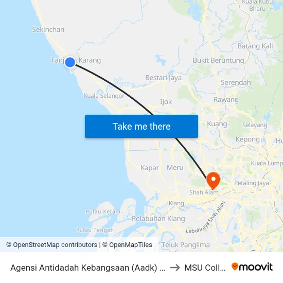 Agensi Antidadah Kebangsaan (Aadk) (Ks177) to MSU College map