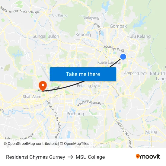 Residensi Chymes Gurney to MSU College map