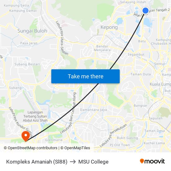 Kompleks Amaniah (Sl88) to MSU College map