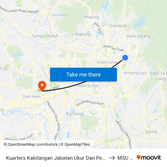 Kuarters Kakitangan Jabatan Ukur Dan Pemetaan Malaysia (Jupem) (Kl2310) to MSU College map