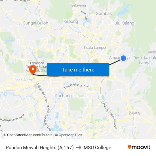 Pandan Mewah Heights (Aj157) to MSU College map