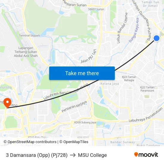 3 Damansara (Opp) (Pj728) to MSU College map
