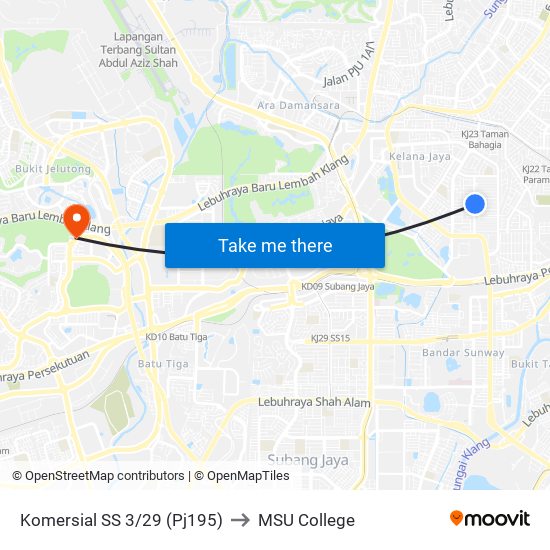 Komersial SS 3/29 (Pj195) to MSU College map