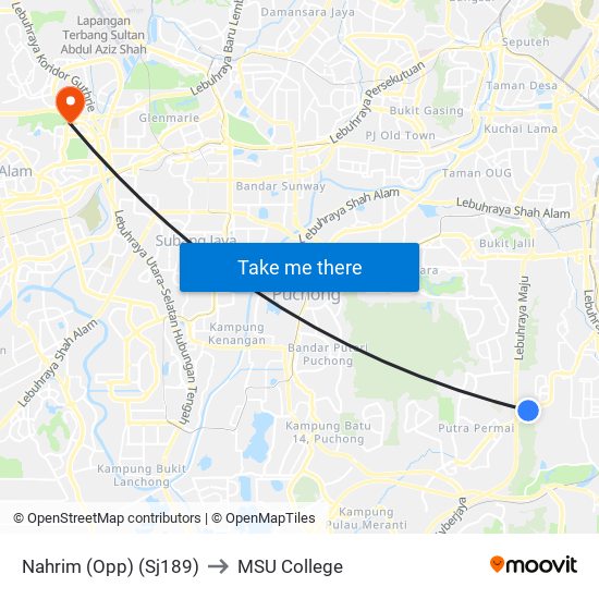 Nahrim (Opp) (Sj189) to MSU College map