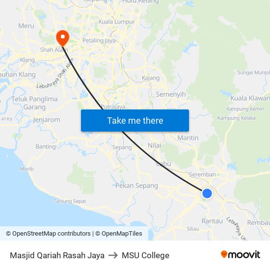 Masjid Qariah Rasah Jaya to MSU College map