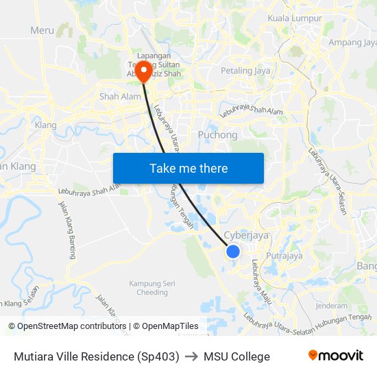 Mutiara Ville Residence (Sp403) to MSU College map