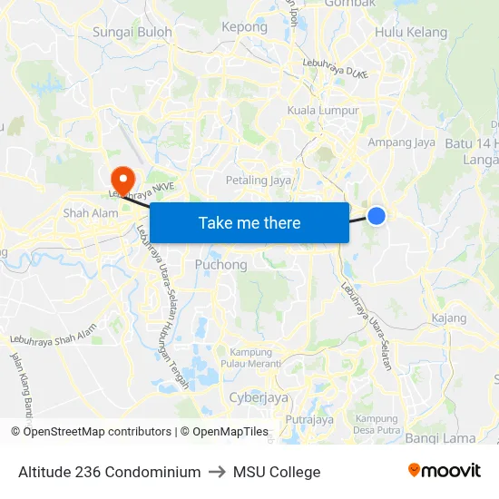 Altitude 236 Condominium to MSU College map