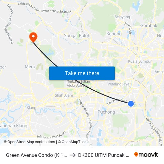 Green Avenue Condo (Kl1743) to DK300 UiTM Puncak Alam map