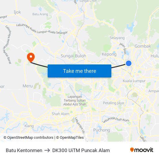 Batu Kentonmen to DK300 UiTM Puncak Alam map