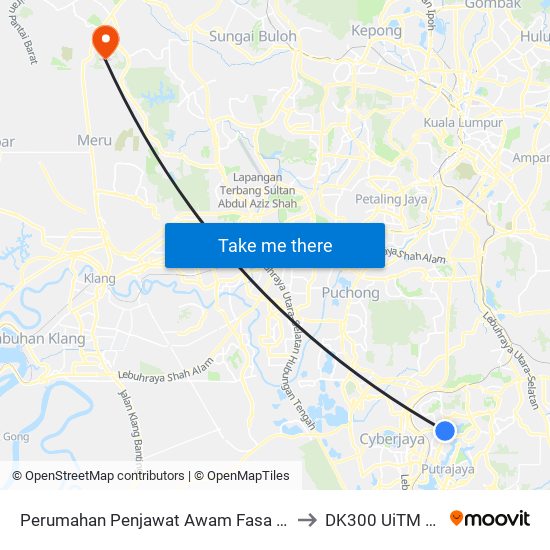 Perumahan Penjawat Awam Fasa 3 Presint 9 (Opp) (Ppj141) to DK300 UiTM Puncak Alam map