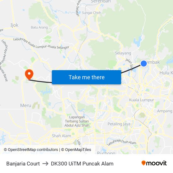 Banjaria Court to DK300 UiTM Puncak Alam map