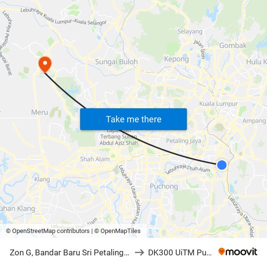 Zon G, Bandar Baru Sri Petaling (Utara) (Kl1304) to DK300 UiTM Puncak Alam map