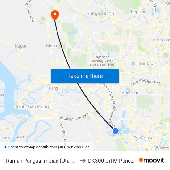 Rumah Pangsa Impian (Utara) (Lg295) to DK300 UiTM Puncak Alam map