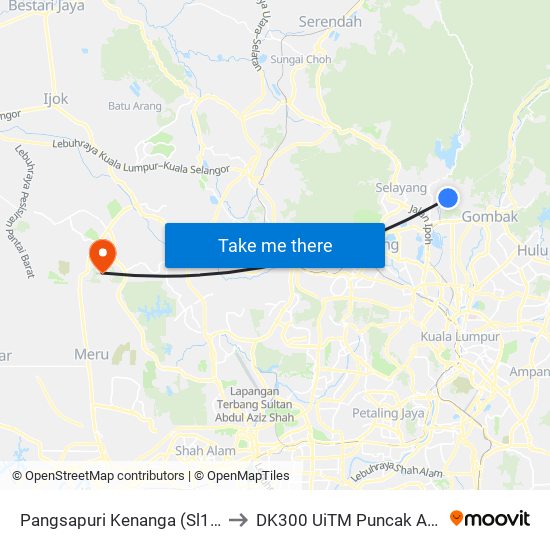 Pangsapuri Kenanga (Sl182) to DK300 UiTM Puncak Alam map