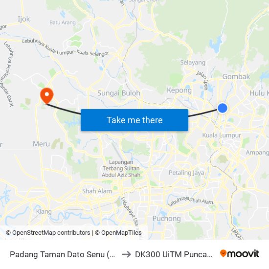 Padang Taman Dato Senu (Kl1005) to DK300 UiTM Puncak Alam map