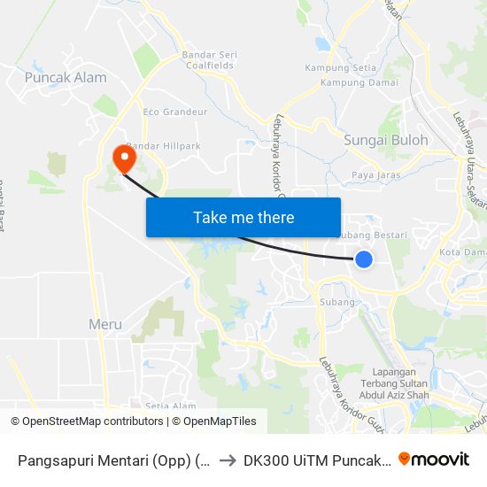 Pangsapuri Mentari (Opp) (Sa735) to DK300 UiTM Puncak Alam map