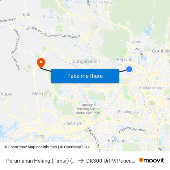 Perumahan Helang (Timur) (Kl1717) to DK300 UiTM Puncak Alam map