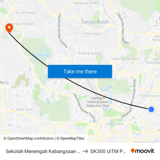 Sekolah Menengah Kebangsaan Taman Sea (Pj342) to DK300 UiTM Puncak Alam map