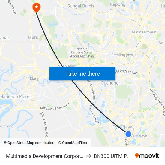 Multimedia Development Corporation (Mdec) (Sp50) to DK300 UiTM Puncak Alam map