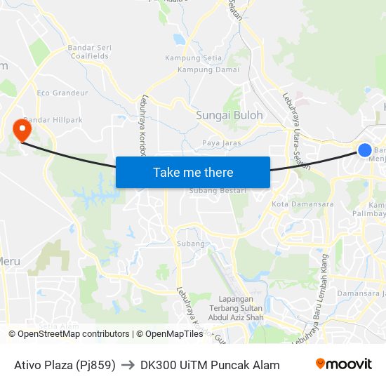 Ativo Plaza (Pj859) to DK300 UiTM Puncak Alam map