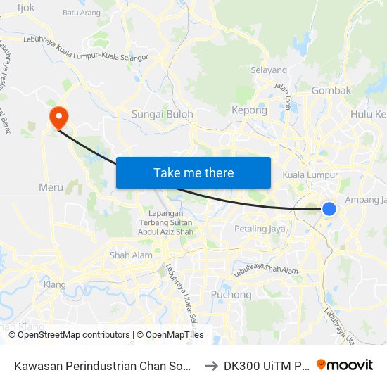 Kawasan Perindustrian Chan Sow Lin (Tengah) (Kl2206) to DK300 UiTM Puncak Alam map