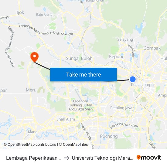 Lembaga Peperiksaan Malaysia (Kl1015) to Universiti Teknologi Mara (UiTM) Puncak Alam map